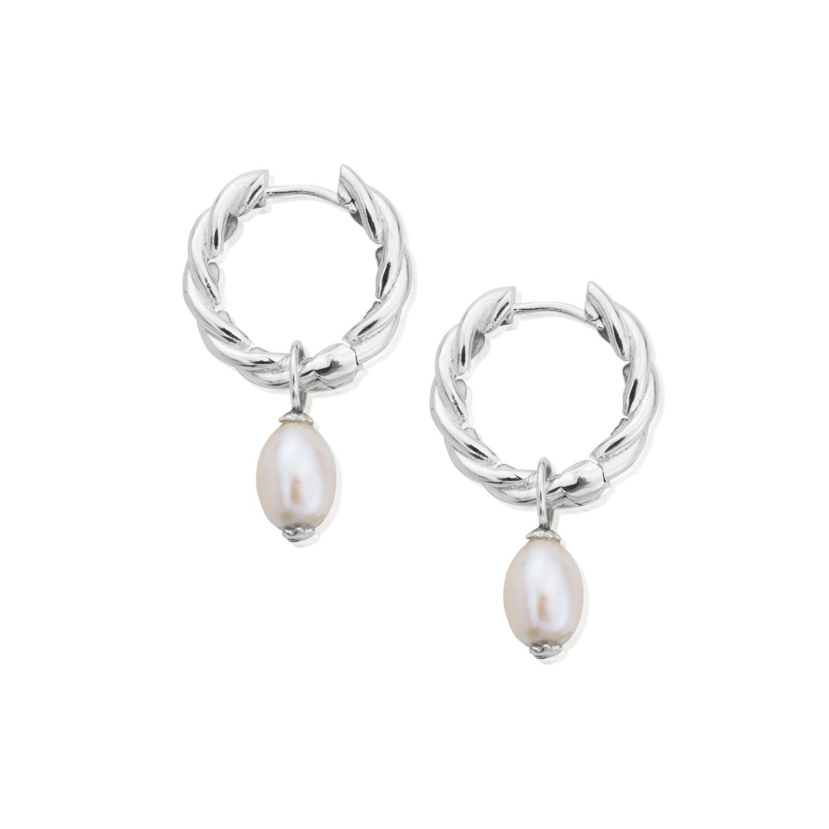 ChloBo Sterling Silver Ocean Pearl Hoops
