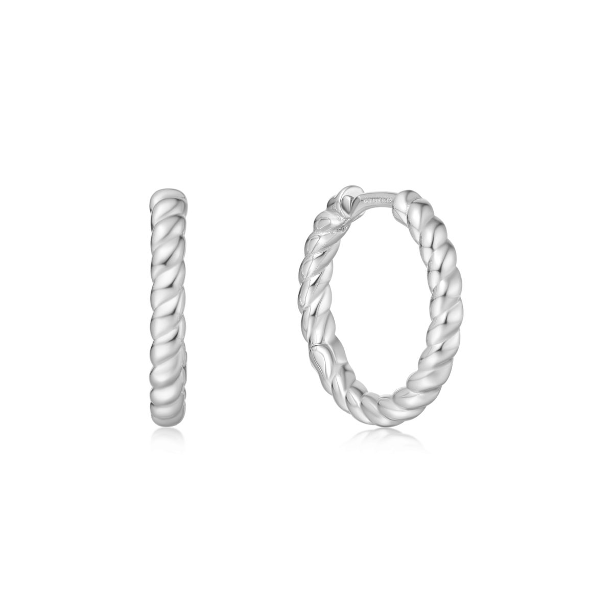 Ania Haie Sterling Silver Texture Medium Huggie Hoop