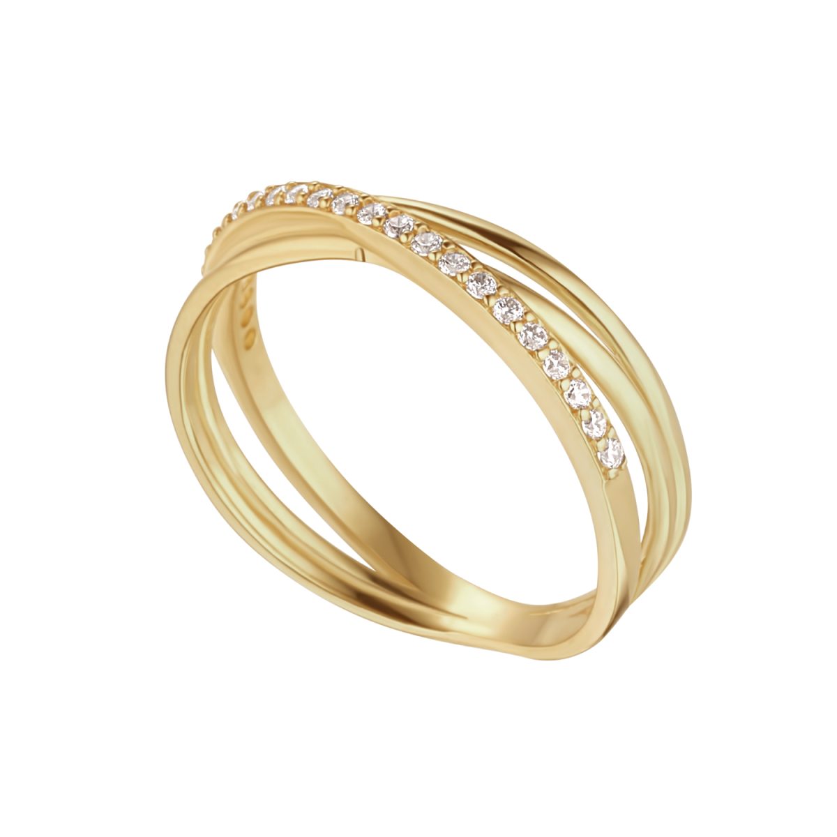 9ct Yellow Gold Multi Bar Crossover Ring