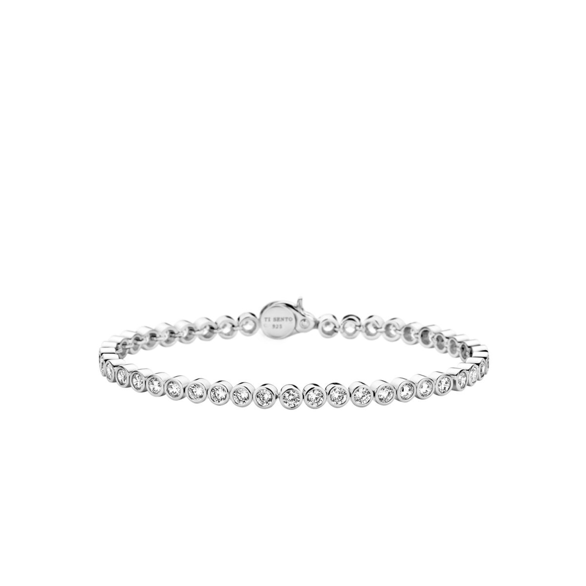 Ti Sento Sterling Silver Rubover CZ Tennis Bracelet