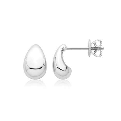 Sterling Silver Polished Teardrop Stud Earrings