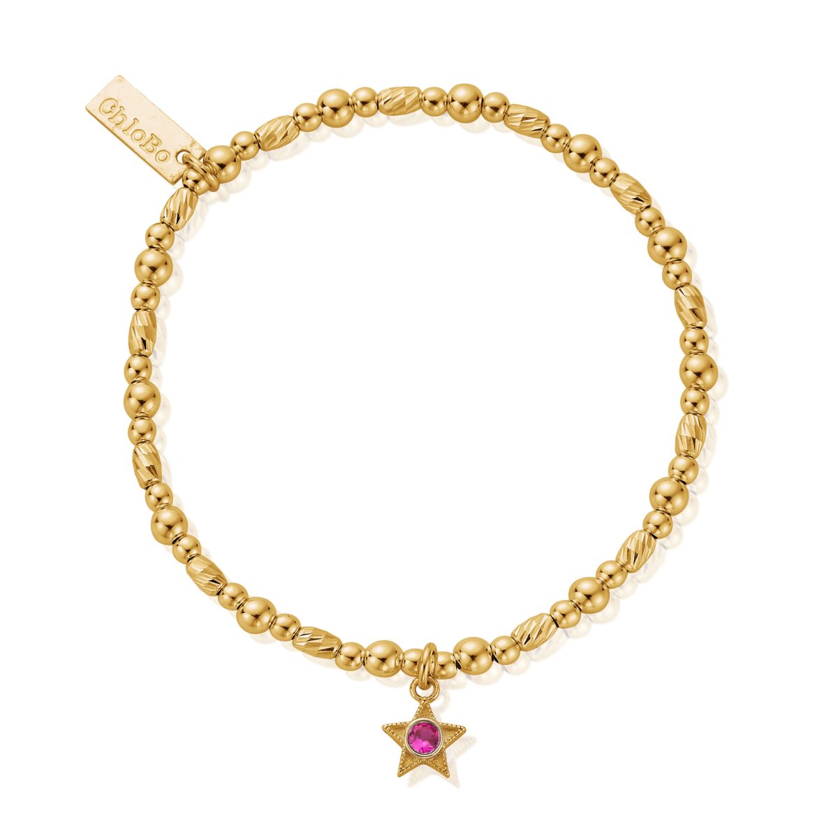 ChloBo Sterling Silver Gold Plated July Birthstone Bracelet