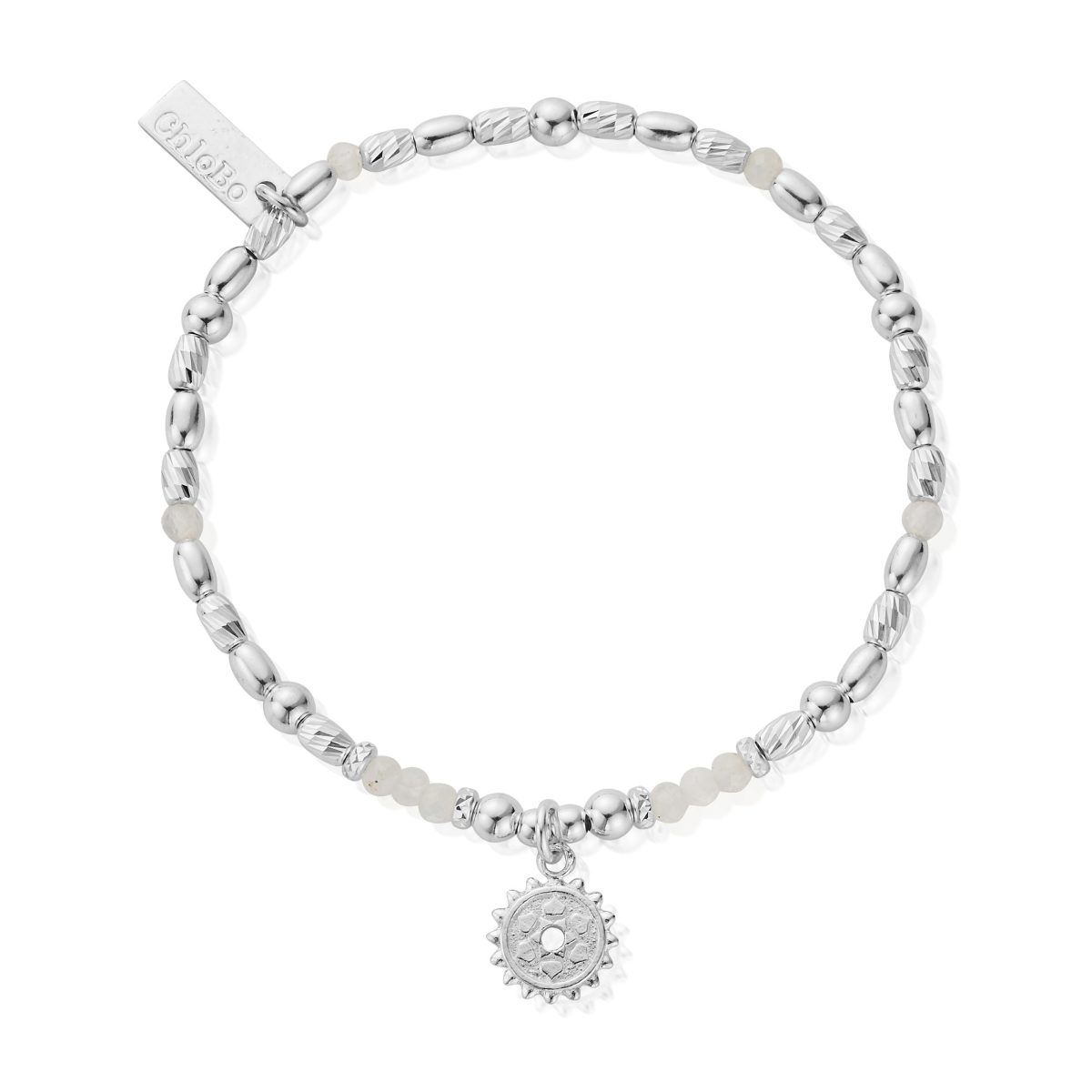 ChloBo Sterling Silver Moonstone Crown Chakra Bracelet