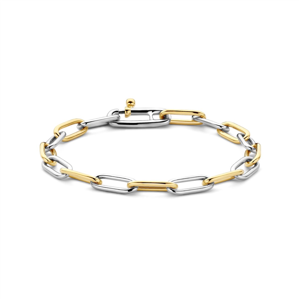 Ti Sento Sterling Silver Gold Plated Paper Link Bracelet