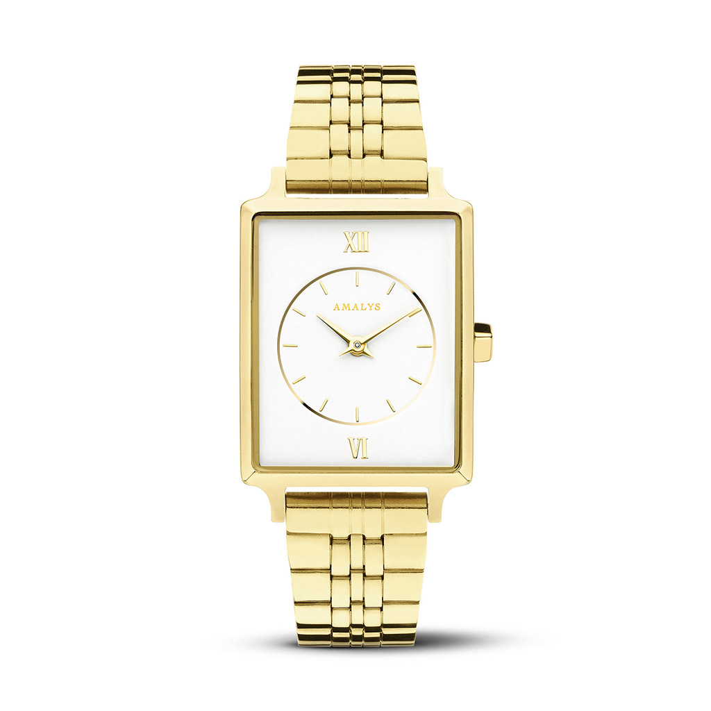 Amalys Kylie- White Dial -Stainless Steel Gold Plated Ladies Watch