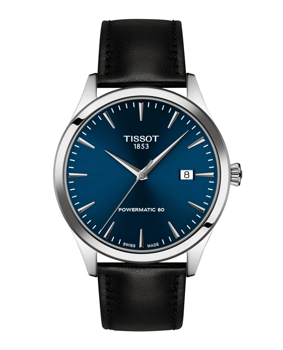Tissot Classic Dream Powermatic Navy Leather Strap Gents Watch