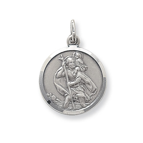 Sterling Silver St Christopher Medal Pendant
