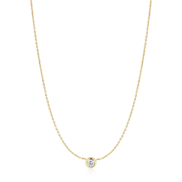 Ania Haie Sterling Silver Gold Plated Just You Solitaire Necklace