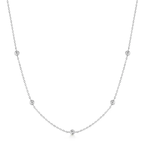 Ania Haie Sterling Silver Classic Bezel-Set Station Necklace