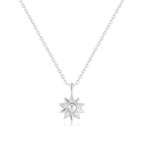 Ania Haie Sterling Silver Sunburst Necklace
