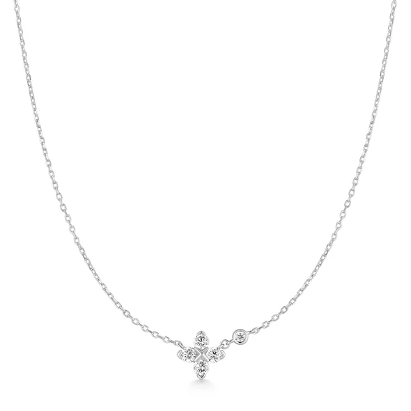 Ania Haie Sterling Silver Sparkling Lucky Clover Necklace
