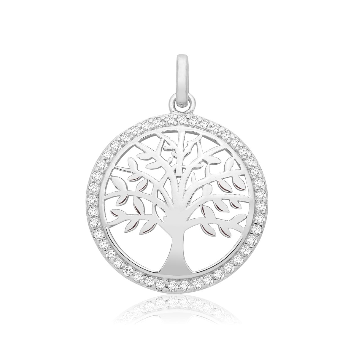 Sterling Silver CZ Tree of Life Pendant