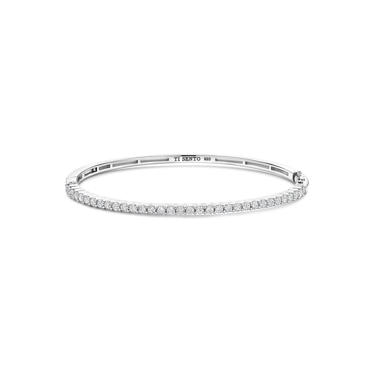 Ti Sento Sterling Silver CZ Claw Set Bangle