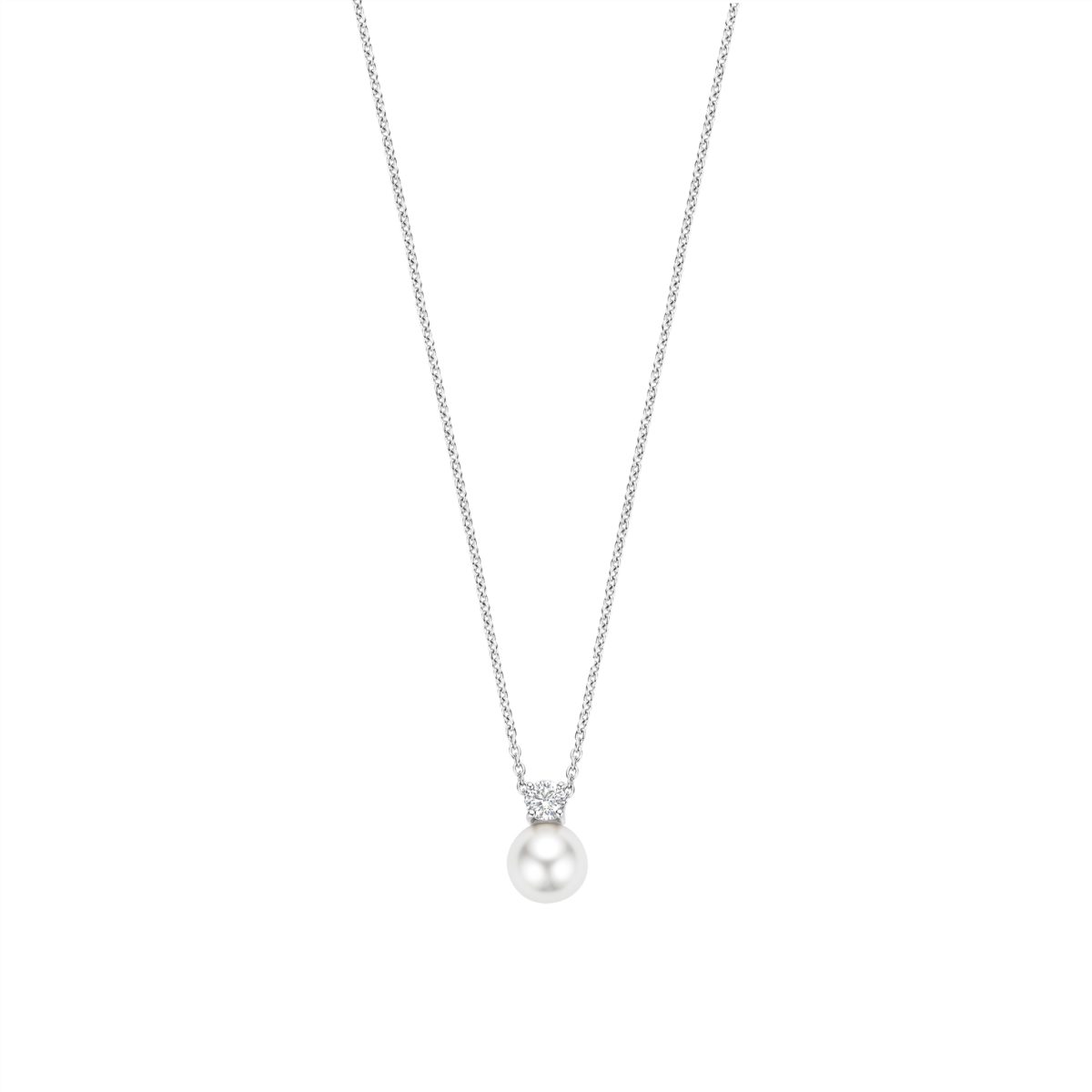 Ti Sento Sterling Silver CZ Pearl Pendant