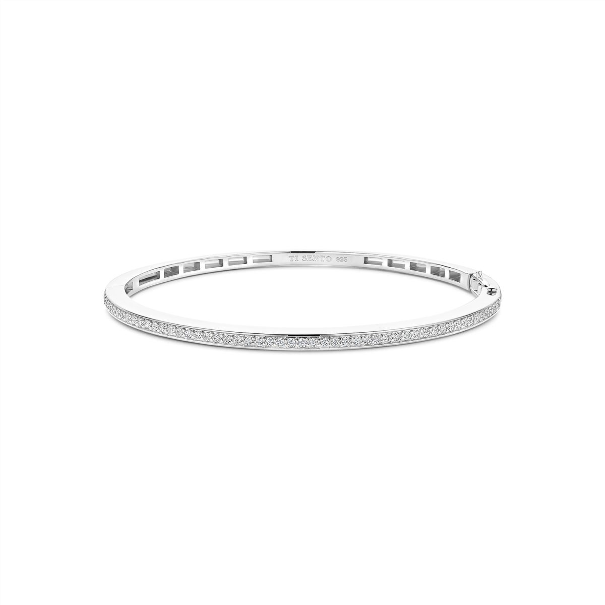 Ti Sento Sterling Silver CZ Pavé Bangle