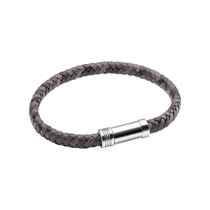 Fred Bennett Antique Grey Woven Leather Bracelet