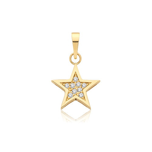 9ct Yellow Gold CZ Star Pendant