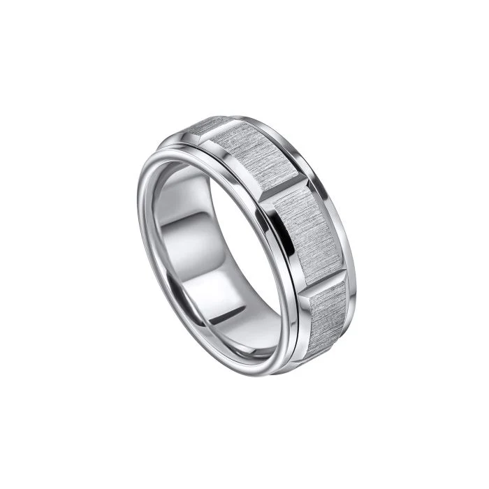Fred Bennett Step Edge Stainless Steel Spinner Ring