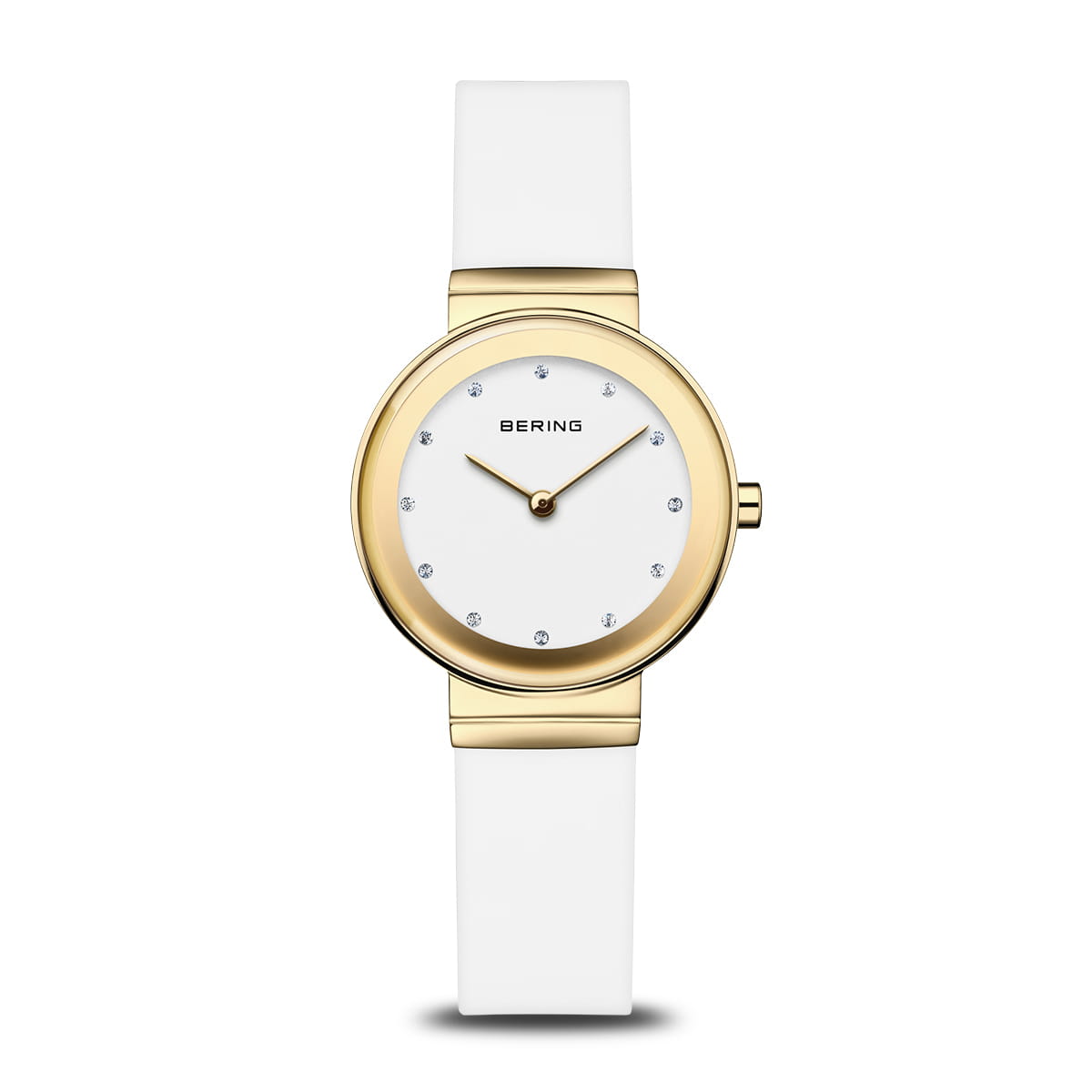 Bering Ladies Watch - Classic | polished gold | White Dial | Silicone Strap