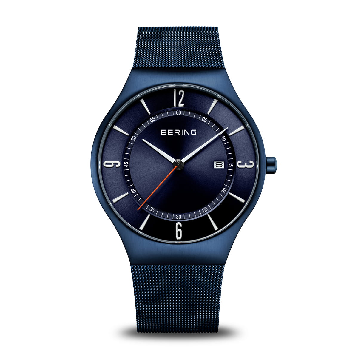 Bering Gents Watch - Classic | brushed blue | Mesh Strap