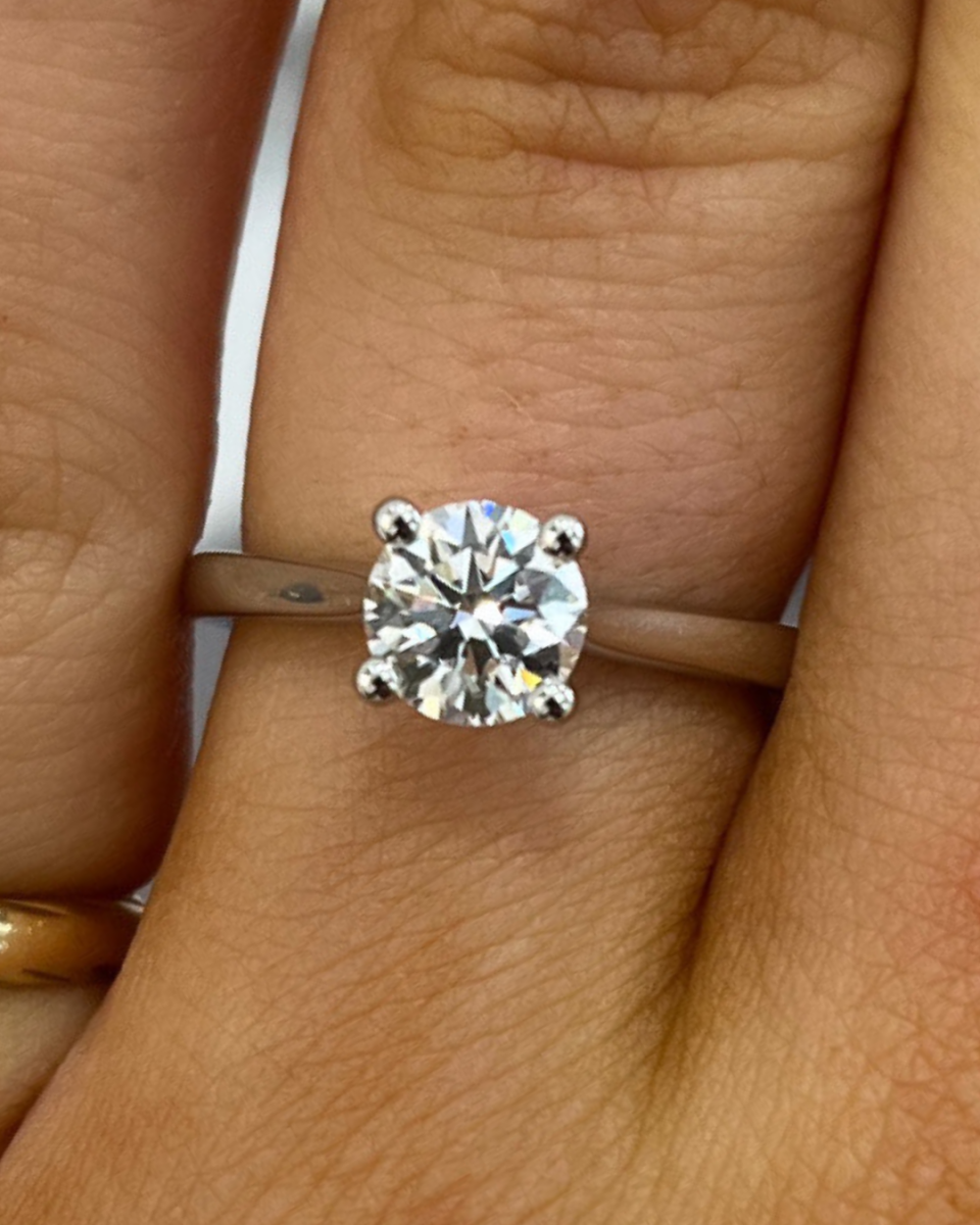 Platinum Brilliant Round Cut Solitaire Lab Diamond Ring