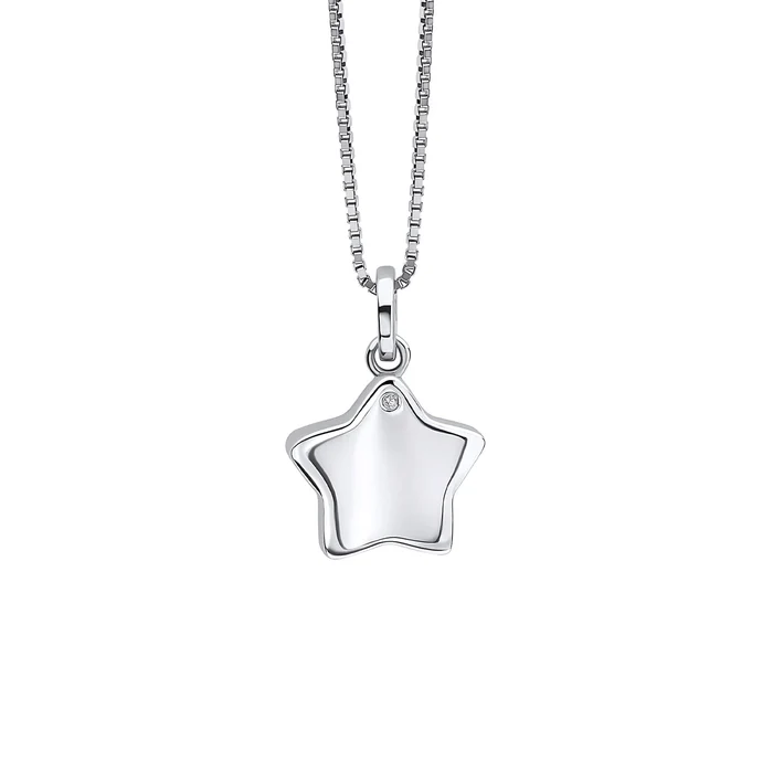 D for Diamonds Sterling Silver Star Locket Pendant with Diamond
