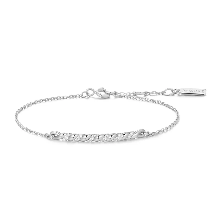 Ania Haie Sterling Silver Twisted Bar Bracelet