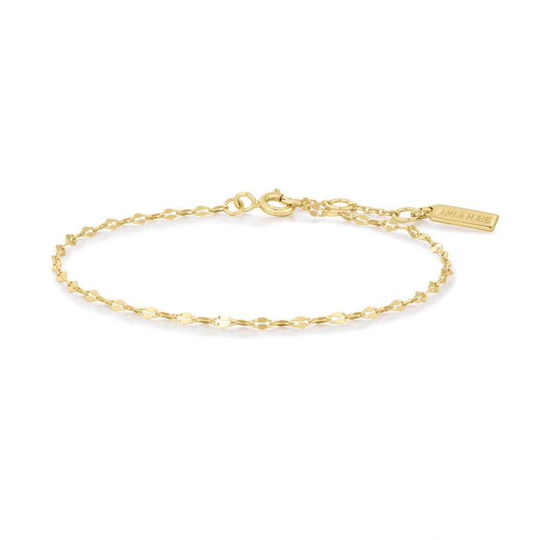 Ania Haie Sterling Silver Gold Plated Textured Chain Bracelet