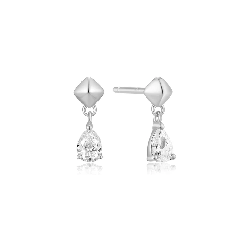 Ania Haie Sterling Silver Pyramid Dangle Threaded Stud Earrings