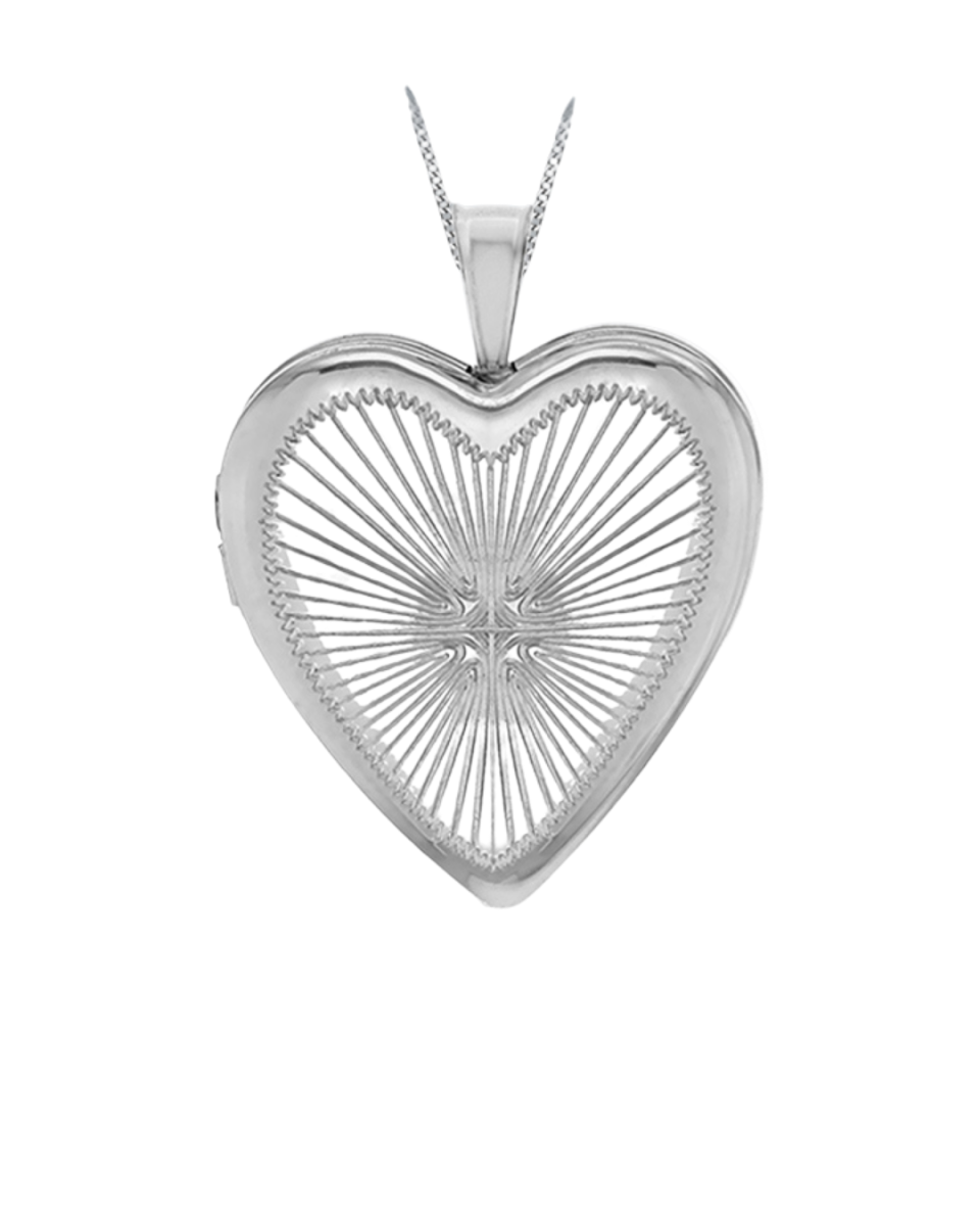 Sterling Silver Sunray-Heart Locket