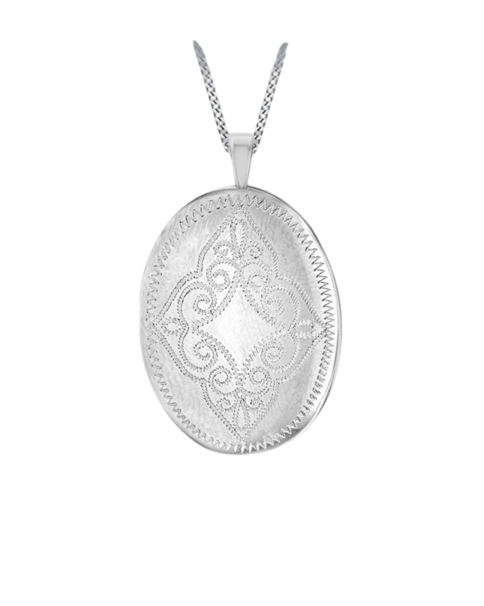 Sterling Silver Oval Filigree Locket
