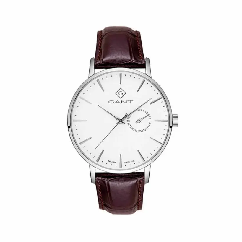 Gant Gents Park Hill White Dial Brown Leather Strap Watch