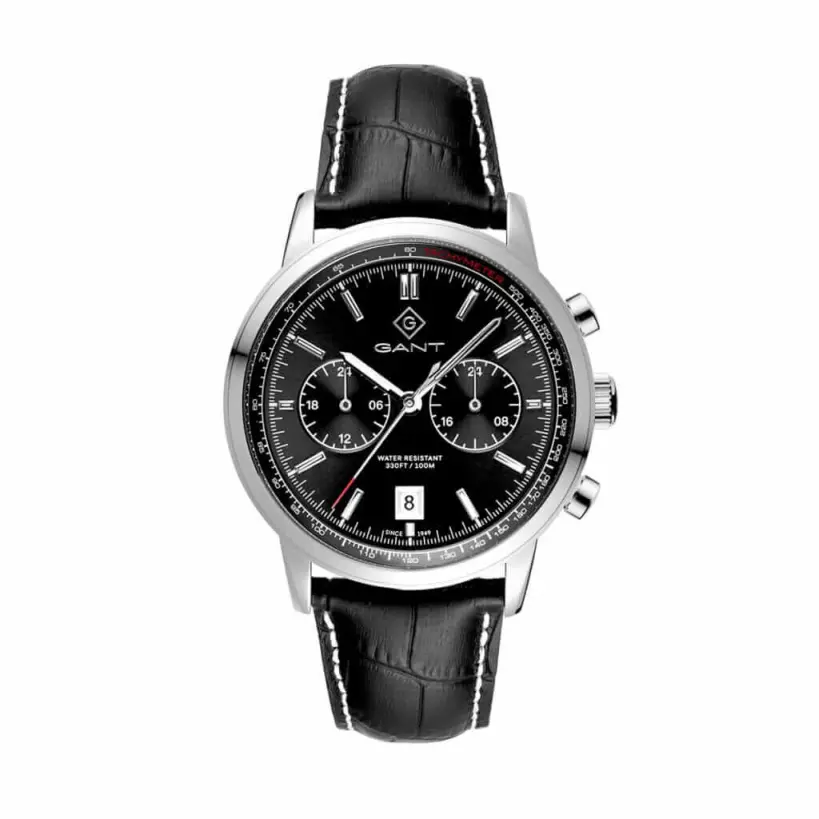 Gant Gents Chronograph Black Bergamo Leather Strap Watch