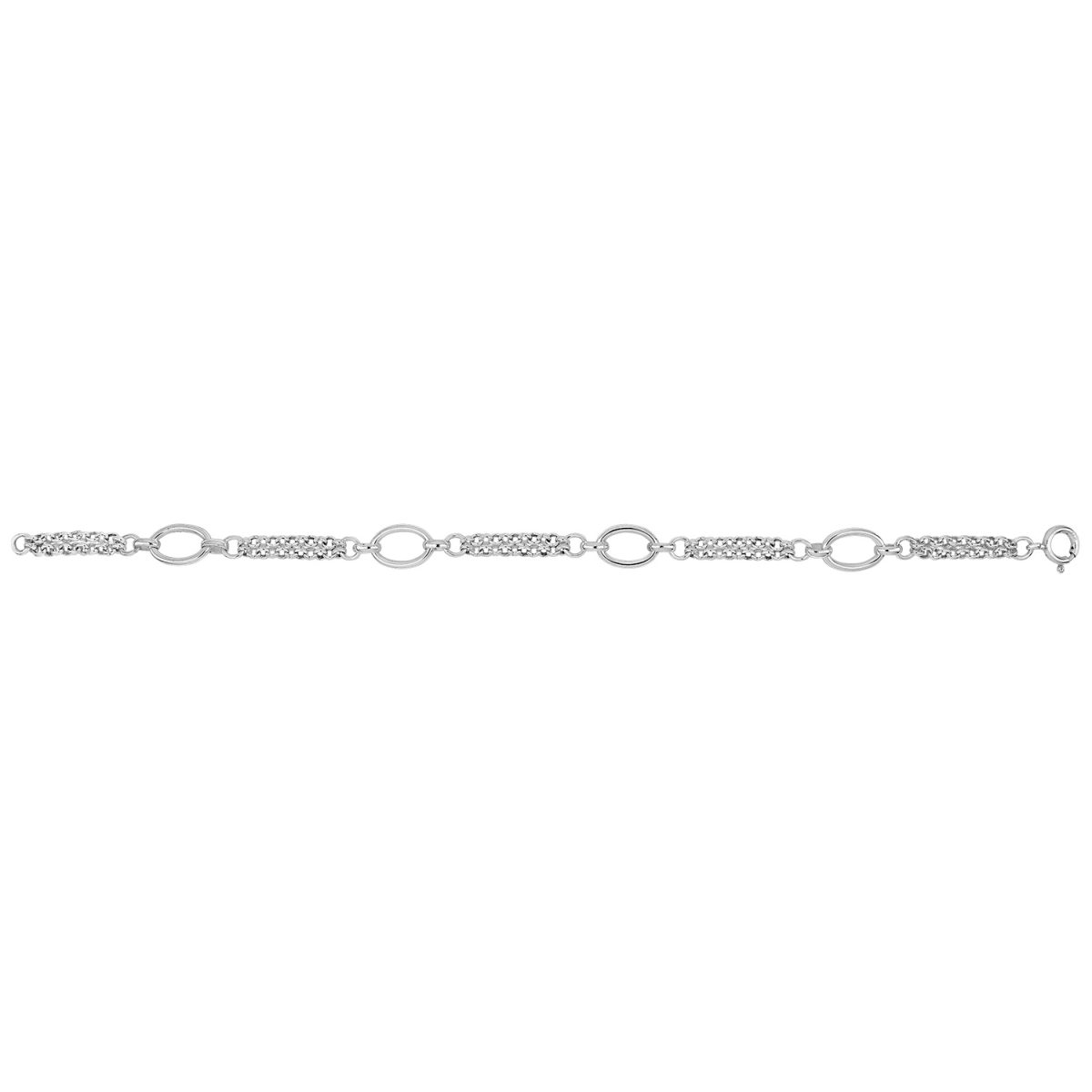 Sterling Silver Open Oval Link Bracelet