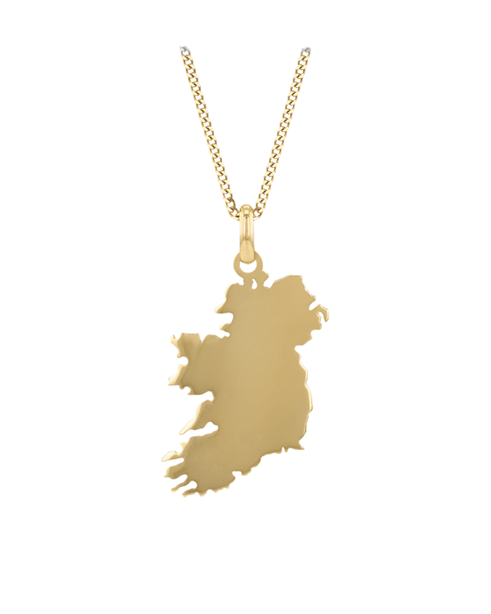 9ct Yellow Gold Map Of Ireland Pendant