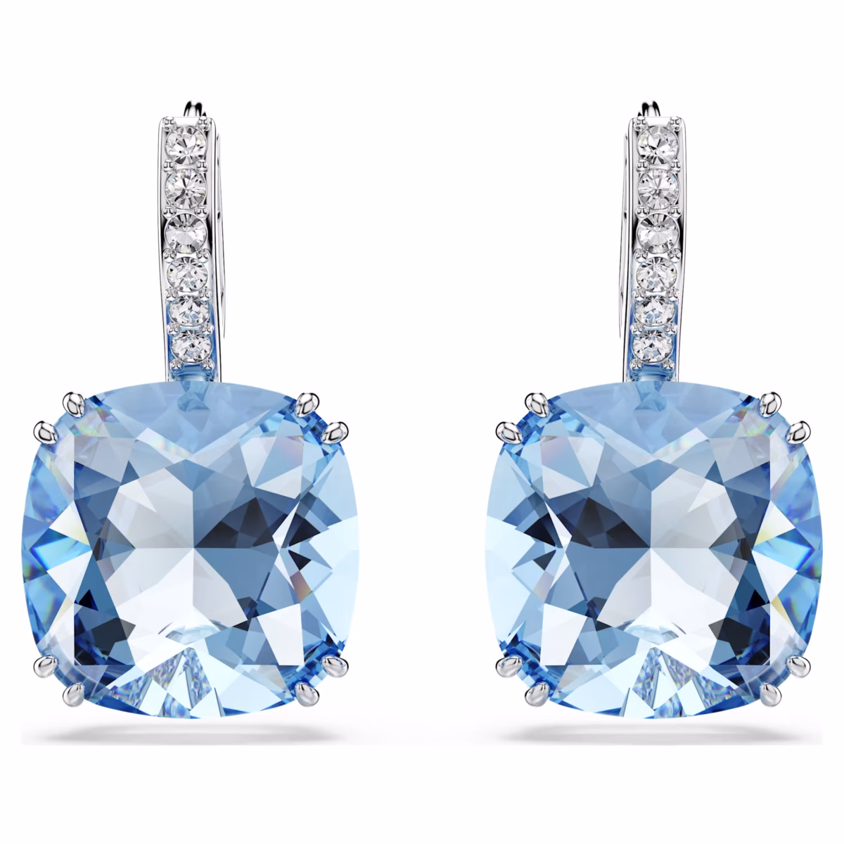 Swarovski Millenia Blue Cushion Cut Drop Earrings