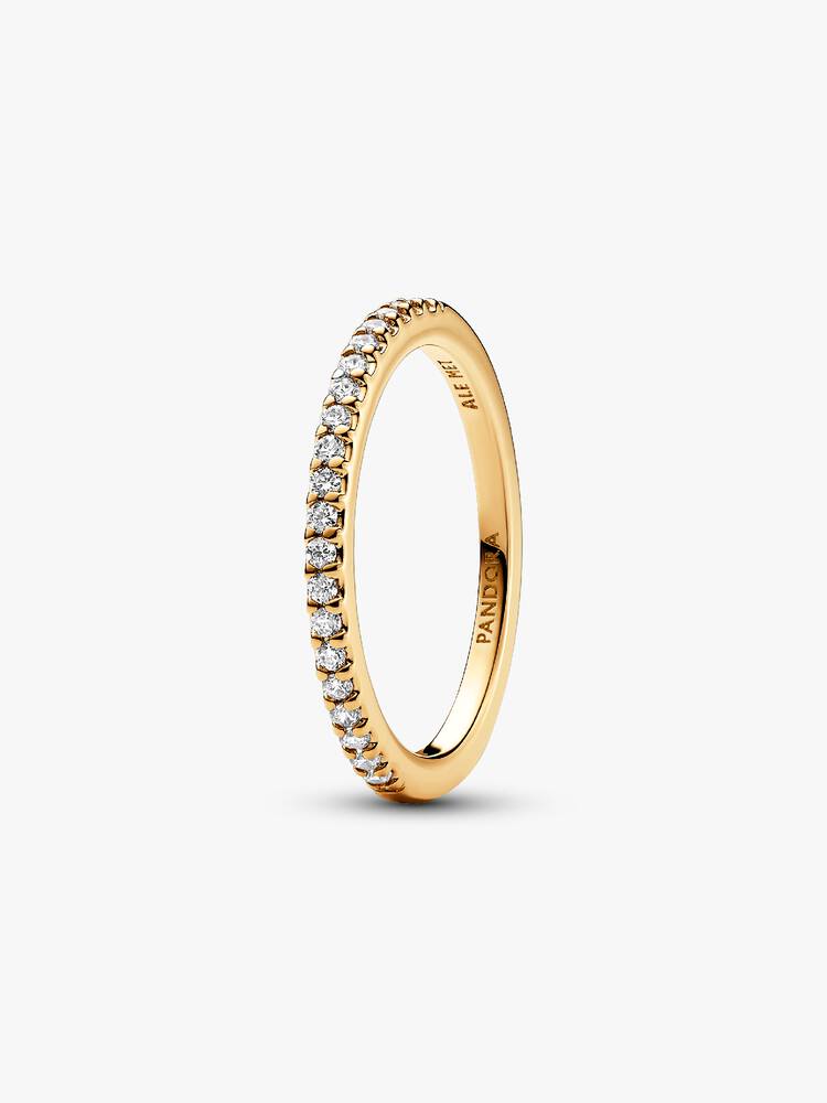 Pandora 14ct Gold Plated Sparkling Band Ring Size 54