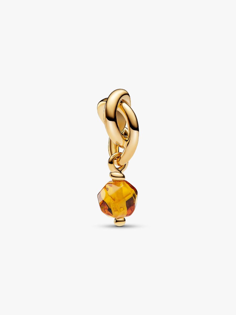 Pandora 14ct Gold Plated November Birthstone Eternity Circle Dangle Charm