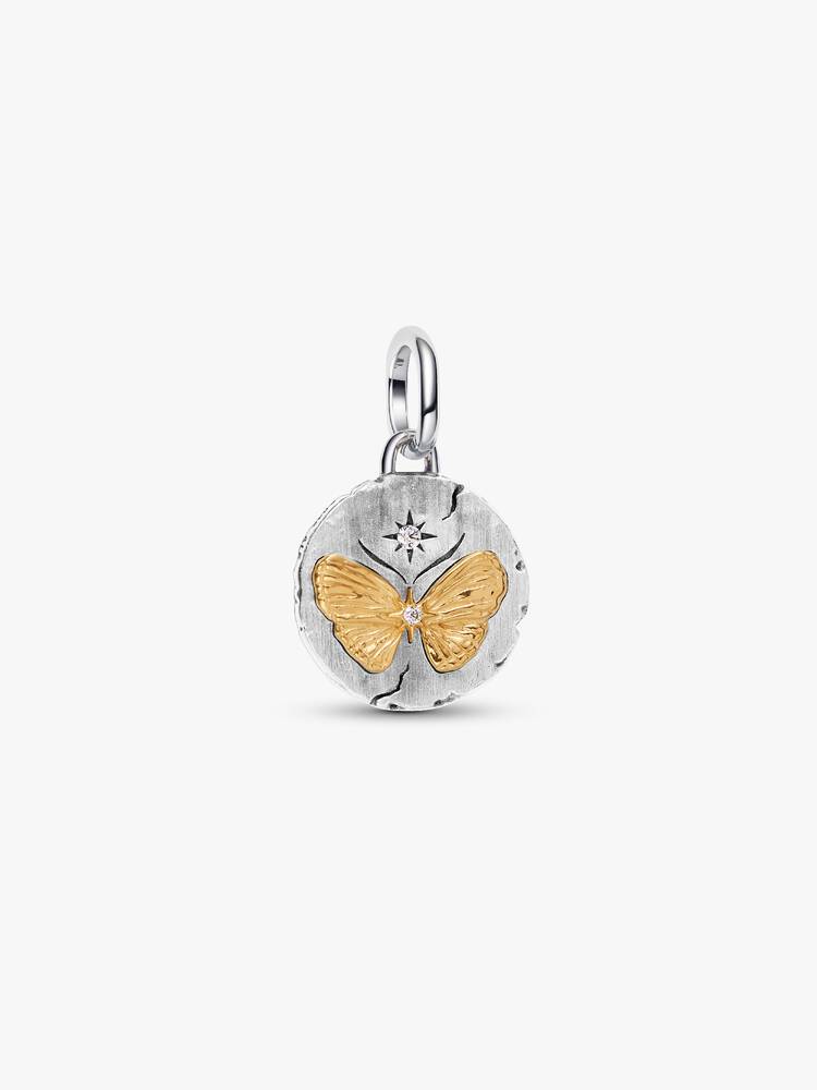 Pandora Two Tone Butterfly Medallion Charm