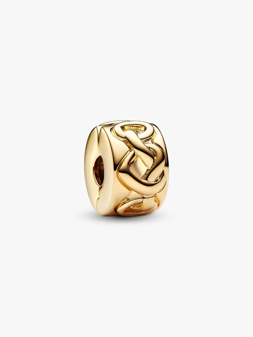 Pandora 14ct Gold Plated Knotted Hearts Clip Charm