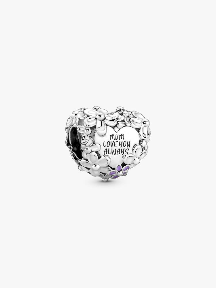 Pandora Sterling Silver Mum Daisy Heart Charm