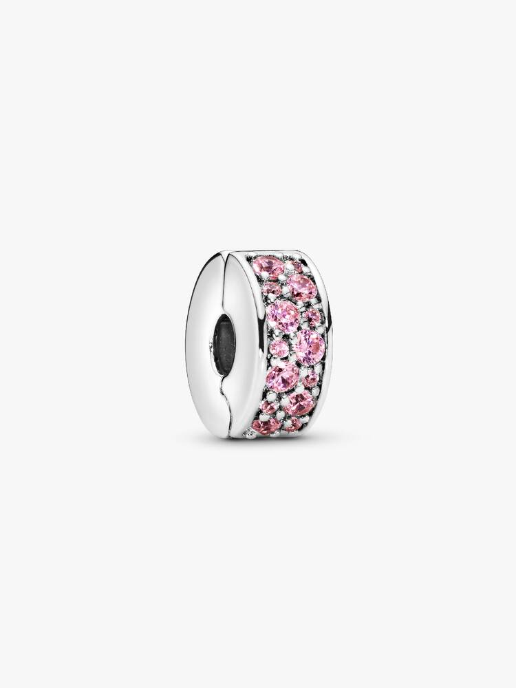Pandora Sterling Silver Pink Pavé Clip Charm