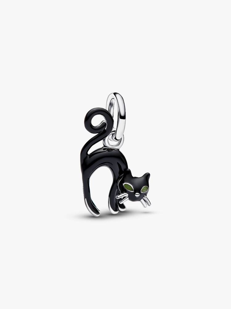 Pandora Sterling Silver Plated Black Cat Dangle Charm