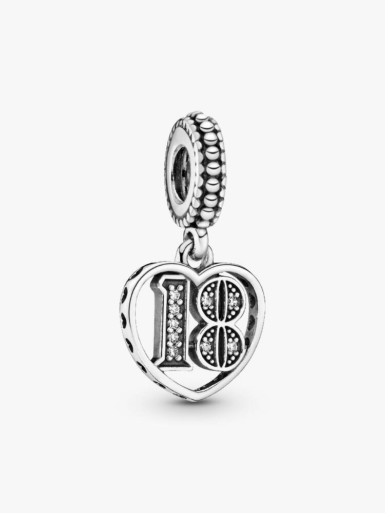 Pandora Sterling Silver 18th Celebration Dangle Charm