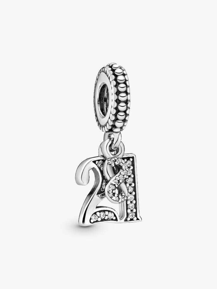 Pandora Sterling Silver 21st Celebration Dangle Charm