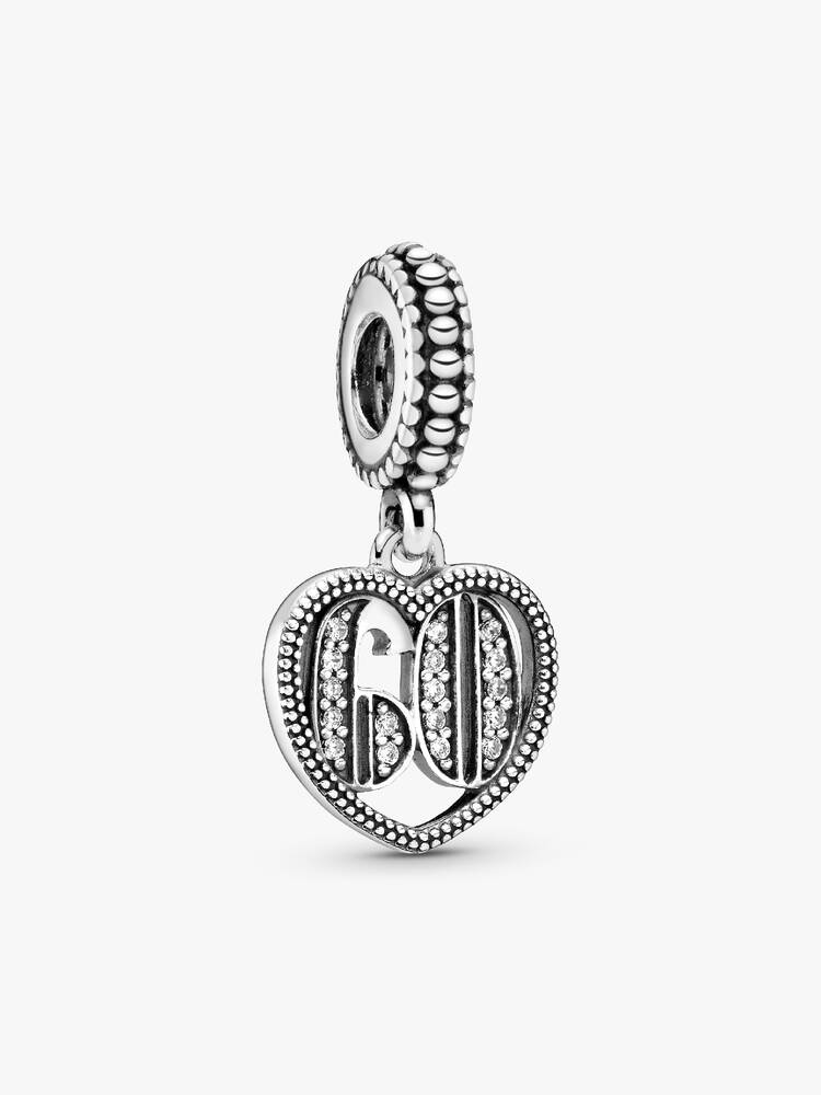 Pandora Sterling Silver 60th Celebration Dangle Charm