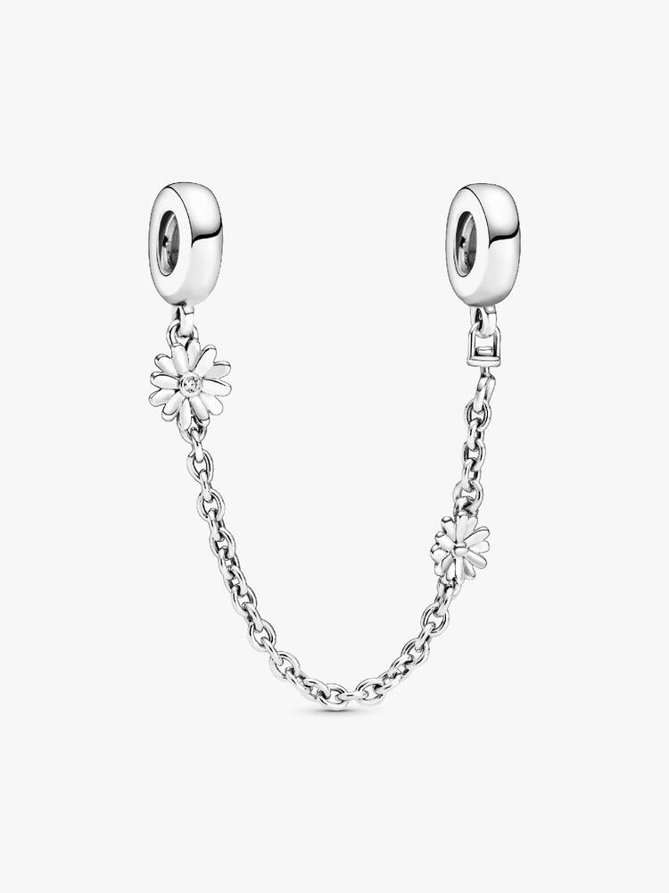 Pandora Sterling Silver Daisy Flower Safety Chain Charm