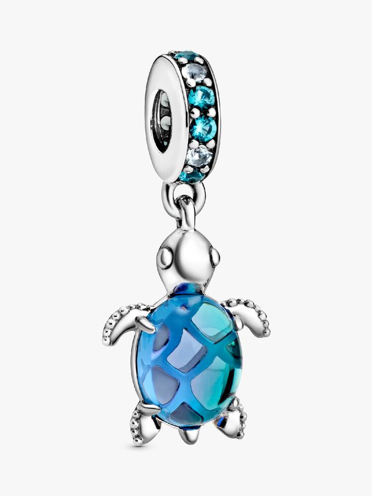 Pandora Sterling Silver Murano Glass Sea Turtle Dangle Charm
