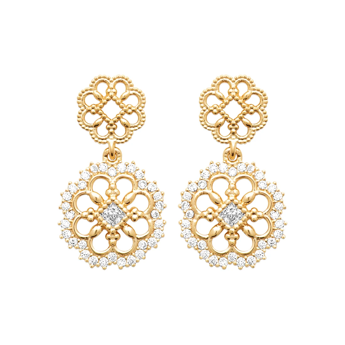 Burren Flower Garden Floral Drop Earrings