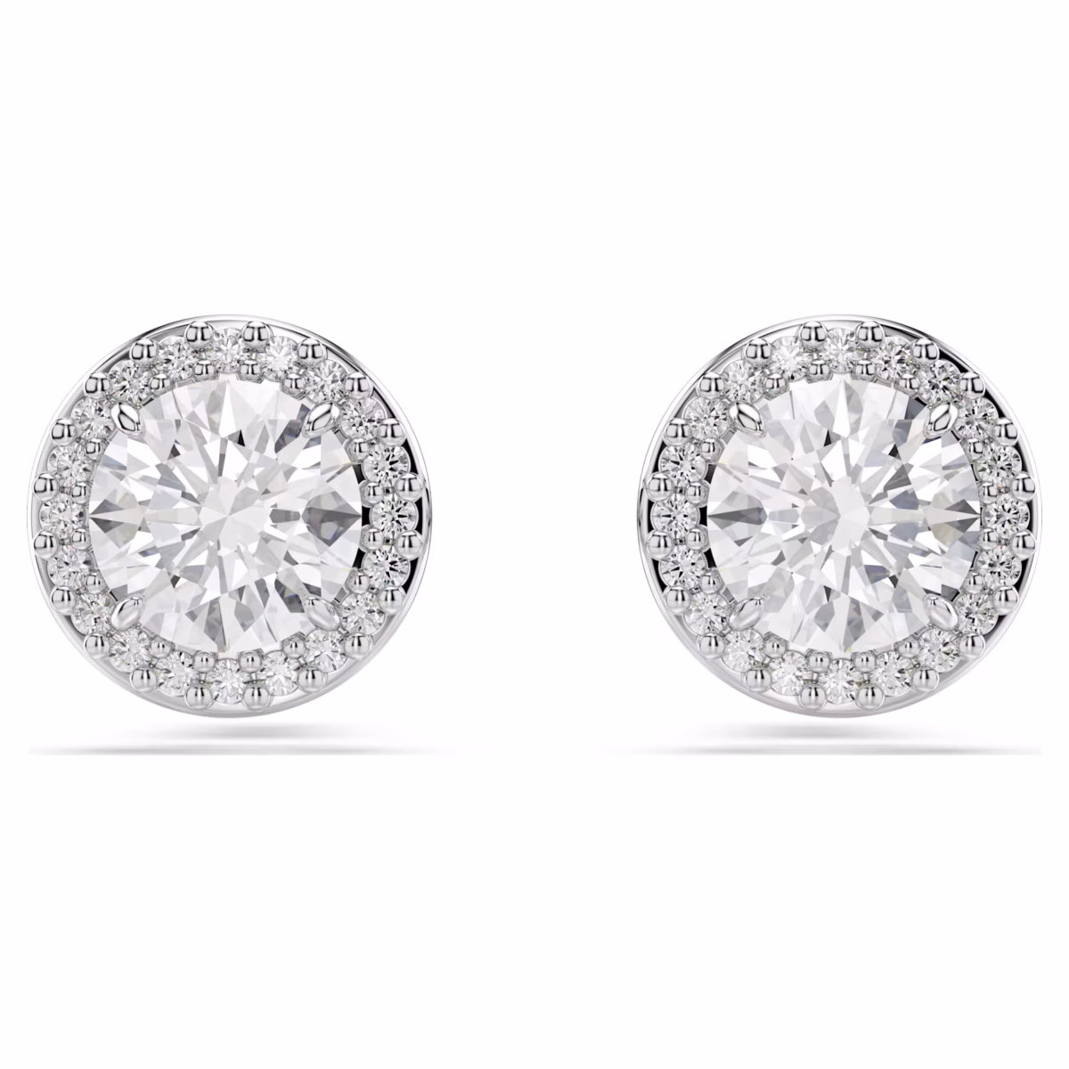 Swarovski Crystal Round Pavé Una Angelic Stud Earrings